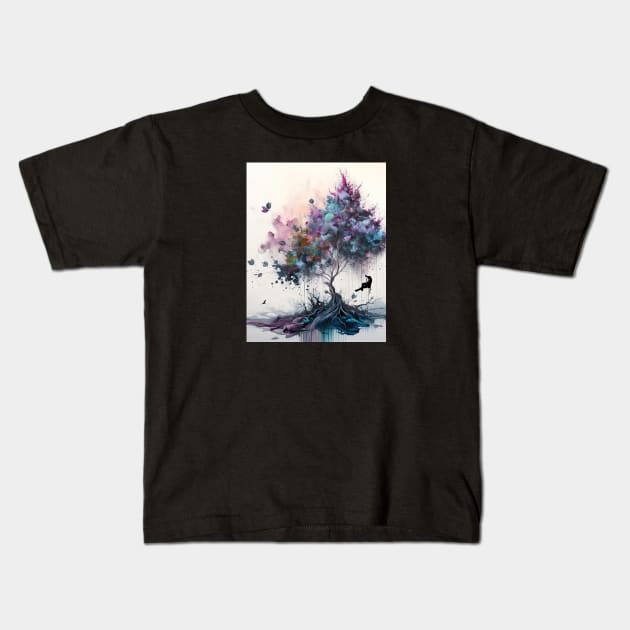 Tree Climber Kids T-Shirt by 3 Blue Limes